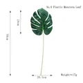 Feuille de Monstera artificielle n° 6, matière plastique réaliste, taille et poids - Style Revêtement Colle No. 6 / Vert foncé