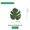 Feuille de monstera artificielle verte n° 5 sans tige 20x18cm pour la décoration - Style Moyen sans Tige / Vert foncé