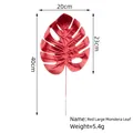 Large red artificial Monstera leaf SKU image for tropical home and event floral decor - Large Style (Matte) / Red