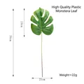 Feuille de Monstera artificielle réaliste de haute qualité pour décor intérieur - Style Revêtement Colle Haut de Gamme / Vert foncé