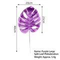 Large purple artificial Monstera leaf variant with dimensions 40x20cm for home decor - Large Style (Matte) / Purple
