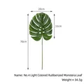 Artificial Monstera leaf with long stem, 70cm realistic green faux plant branch for decor - No.4 Style (Glossy) / Light Green