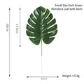 Petite feuille de monstera artificielle vert foncé 30x15cm, poids de 5,3g. - Style Revêtement Colle Foncé Petit / Vert foncé