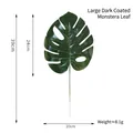 Feuille de Monstera artificielle pour décoration, grande feuille vert foncé avec tailles. - Style Revêtement Colle Foncé Grand / Vert foncé
