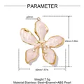 Detailed dimension and weight specifications for pink flower enamel pendant charm - Pink Pearl Decor Flower Pendant (YK339-1) - Pendant Only (Without Chain)
