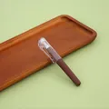 Portable mini gel pen with brown matte body and clear cap for office and school use - 0.5mm / Brown