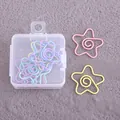 Creative macaron colored star shaped decorative paper clips with clear plastic storage box - Five-pointed Star / 10 Pieces Pack