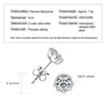 Klassische S925 Sterling Silber Ohrstecker mit einem brillanten D-Farbe Moissanit-Stein - Olive Leaf Style / 925er Silber / 0,5 ct / K-Weißgold