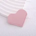 Minimalist pink heart-shaped PU leather bookmark corner protector with refined stitching - Pink