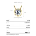 14K Gold gefüllte 1ct Moissanit-Blasen-Halskette mit Größentabelle und Details - 1 ct / Gold