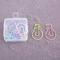 Creative macaron lightbulb shaped paper clips set in a clear plastic storage box - Lightbulb Style / 10 Pieces Pack