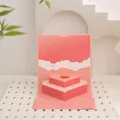 Κομψή ροζ 3D pop-up ευχητήρια κάρτα καρδιά με μουσική και φως για δώρα γενεθλίων - Regular Fit / Ροζ
