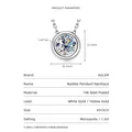 Elegante 14K goldgefüllte minimalistische Blasen-Halskette mit 1,5ct Moissanit-Anhänger - 1,5 ct / Silber