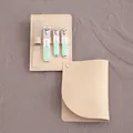 Portable 4-piece manicure set with green nail clippers and beige leather pouch - Light Green Gradient / Green