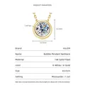 Elegante 14k vergoldete Moissanit-Solitär-Blasen-Halskette für Damen - 1,5 ct / Gold
