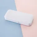 Minimalist portable white plastic pencil box for school stationery storage - Light Gray
