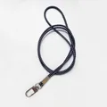 Durable black and white patterned adjustable neck lanyard with strong metal lobster clasp - Black