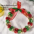 Ghirlanda di campanelli natalizi con fiocco in nastro rosso nei colori rosso, verde e oro - Taglia M / Rosso Verde Oro
