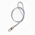 Grey braided phone lanyard strap with durable silver metal lobster clasp and connector - Gray
