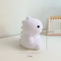 Cute white silicone dinosaur LED night light for kids bedroom decoration, size 8.5cm - Dinosaur / White Dinosaur