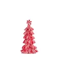 Mini albero di Natale in pasta polimerica a strisce bianche e rosse fatto a mano - Albero di Caramelle