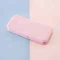 Minimalist pink portable plastic pencil box stationery storage case for students - Light Pink
