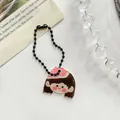 Adorable acrylic keychain featuring a cartoon girl illustration for DIY accessories - White Hat Girl
