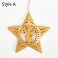 Ornamento natalizio a stella dorata con angelo intagliato, Modello A - Stile A Stella Angelo