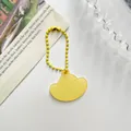 Translucent yellow hat-shaped acrylic charm keychain with matching ball chain accessory - Gold Ingot