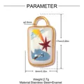 Detailed size and material parameters for the stainless steel enamel star DIY jewelry pendant - Cartoon Elephant and Star Style (YK214)