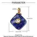Technische tekening van een blauwe natuurstenen hanger met afmetingen en gewicht - 13x10mm / Blauwe Ruit (YK247-4)