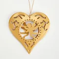 Decorazione natalizia appesa a forma di cuore con angelo traforato dorato, Stile C - Stile C Cuore Angelo