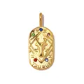 Close-up of vintage stainless steel Taurus zodiac pendant with colorful rhinestones - Taurus (YK244-2)