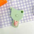 Cute mint green automatic body measuring tape with pink bunny decor for waist measurement - Pink Rabbit Style