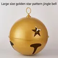 Large matte gold metal Christmas jingle bell ornament featuring hollow star patterns - Star Style Large Gold