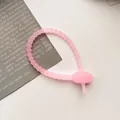 Fascetta flessibile in silicone rosa a forma di girino organizer per portachiavi - rosa trasparente