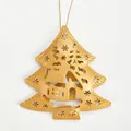 Addobbo natalizio a forma di albero dorato con design traforato di fiocchi di neve - Stile E Albero Di Natale Casa