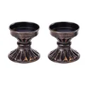 Coppia di portacandele vintage in ferro con finitura bronzo per decorazioni eleganti. - 2 Pezzi/Set / Bronzo Antico