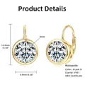 Detaillierte Abmessungen der 2ct D-Farbe Moissanit-Ohrringe mit GRA-Zertifizierung - 2 Carat Set / Gold