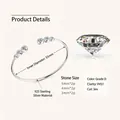 Detail view of 925 sterling silver bangle with 55mm inner diameter and D color Moissanite. - Bubble Bangle / Inner Diameter 55mm / White Gold