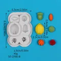 Detail view of various nut-shaped silicone mold showing specific dimensions and weight - Nut Shape (50-3766-B)