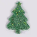 Close-up detail of Christmas tree shaped skin picking fidget toy with green beads - Christmas Tree Style (JY-38-J)