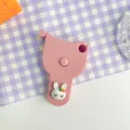 Cute pink cat-shaped body measuring tape with rabbit decoration for sewing and waist - White Rabbit Style