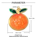 Detailed view of the orange enamel fruit pendant showing its dimensions and weight specs - Orange (YK180)