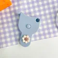 Portable blue body measuring tape tool with cute flower decoration for waist and chest. - White Flower Style