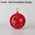 Small red Christmas bell ornament with snowflake cutout pattern - Snowflake Style Small Red