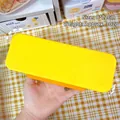 Estuche escolar amarillo de doble capa, gran capacidad, diseño japonés minimalista - Amarillo