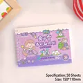 Cute cartoon girl scrapbook sticker book with 50 sheets, purple theme - Junzilei Spring Secret Garden (T-085) / 50 Sheets