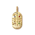Close-up of French vintage stainless steel Libra constellation pendant with gemstones - Libra (YK244-7)