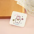 Lindo espejo de maquillaje plegable portátil con conejo en blanco para viajes y diario - Embalaje Individual / Conejo con Lazo